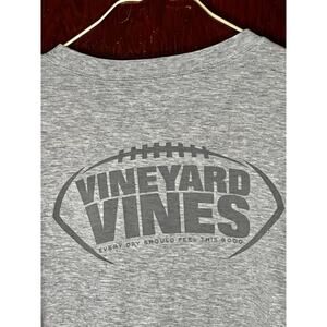 VINEYARD VINES GRAY LONG SLEEVE COTTON FOOTBALL WHALE POCKET T SHIRT XL